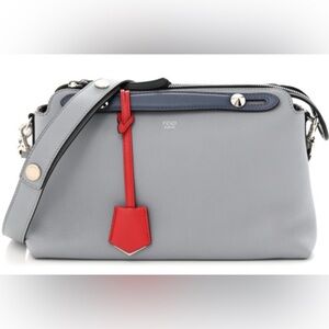 Fendi Vitello Dolce Medium By The Way Boston Bag Ardesia Fiamma Multicolor